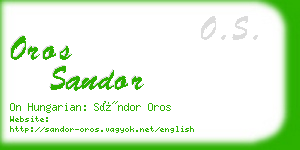 oros sandor business card